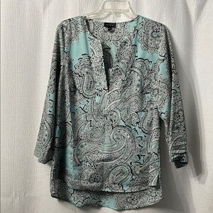 The Limited Paisley V-Neck Blouse